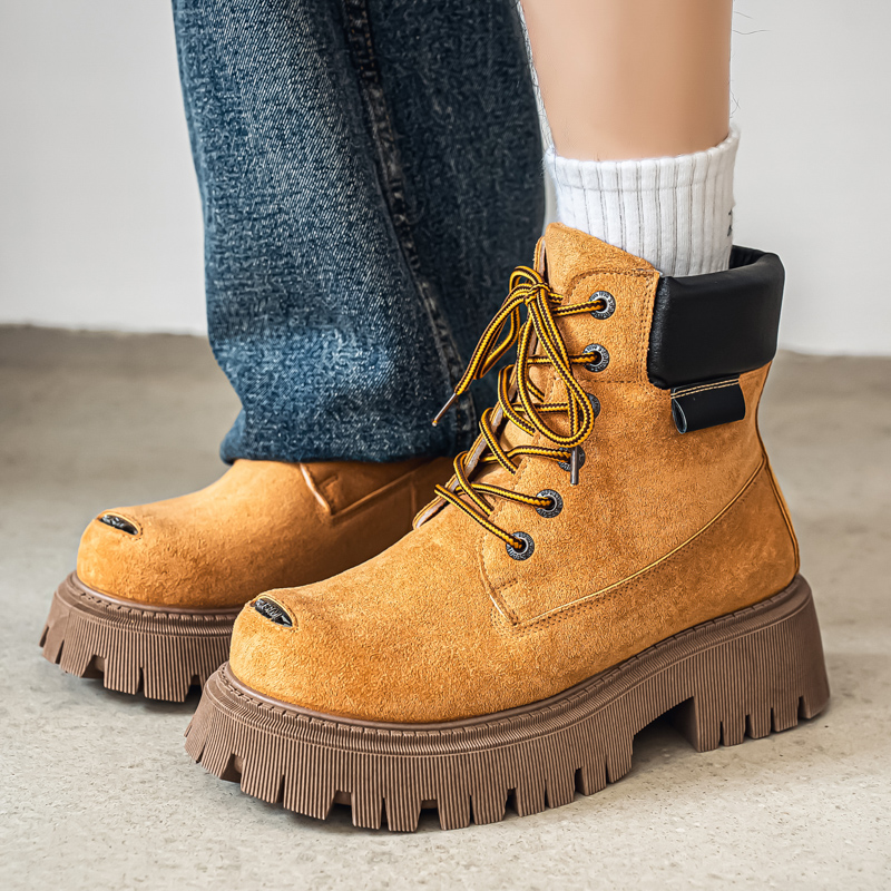Men'S Shoes With Wide Toe Box - Classic High Top Boots Outdoor Leather