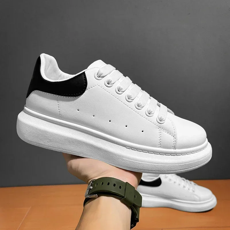 Men Shoes Dior - White Leather Men Casual Shoes Platform