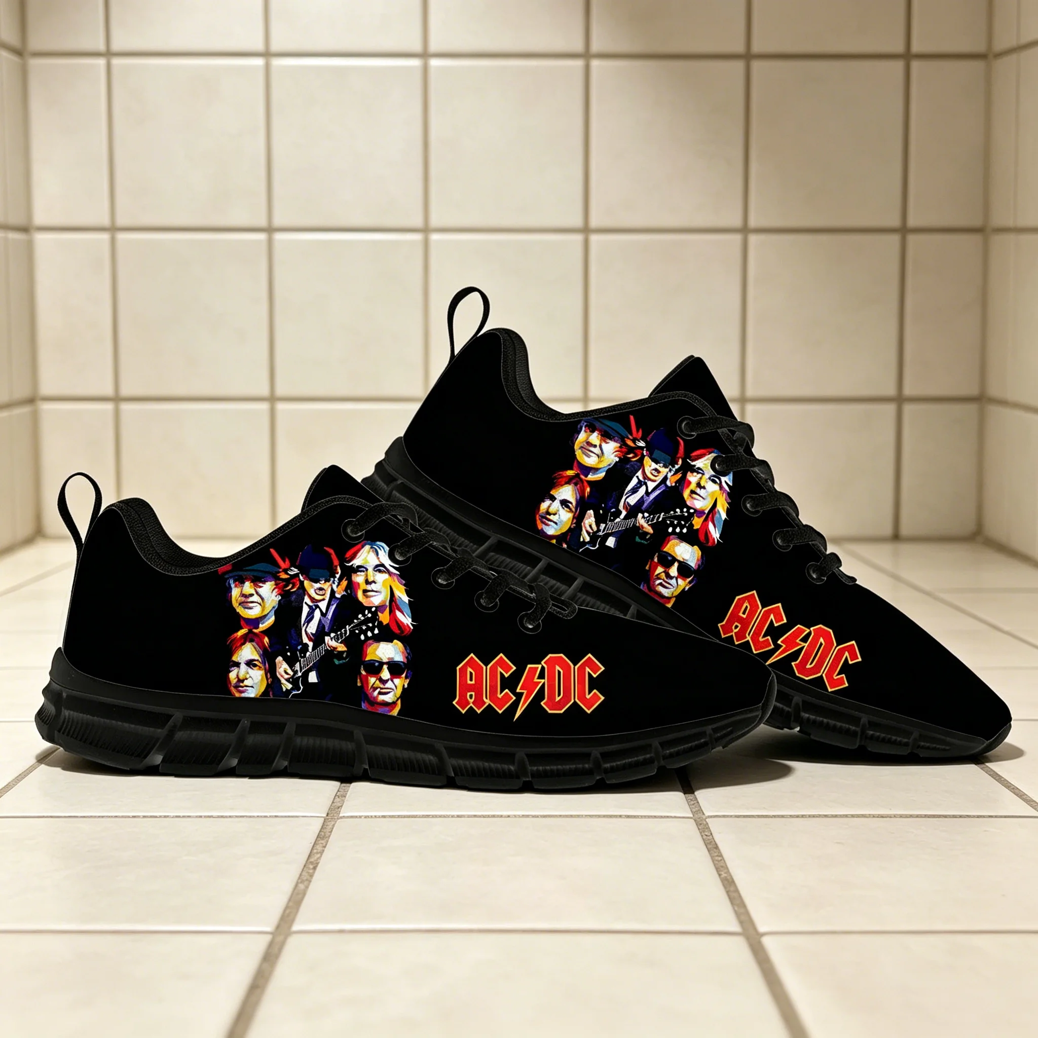 AC/DC Rock Band Retro Print Cu - Men'S Shoes Dc 评论和价格