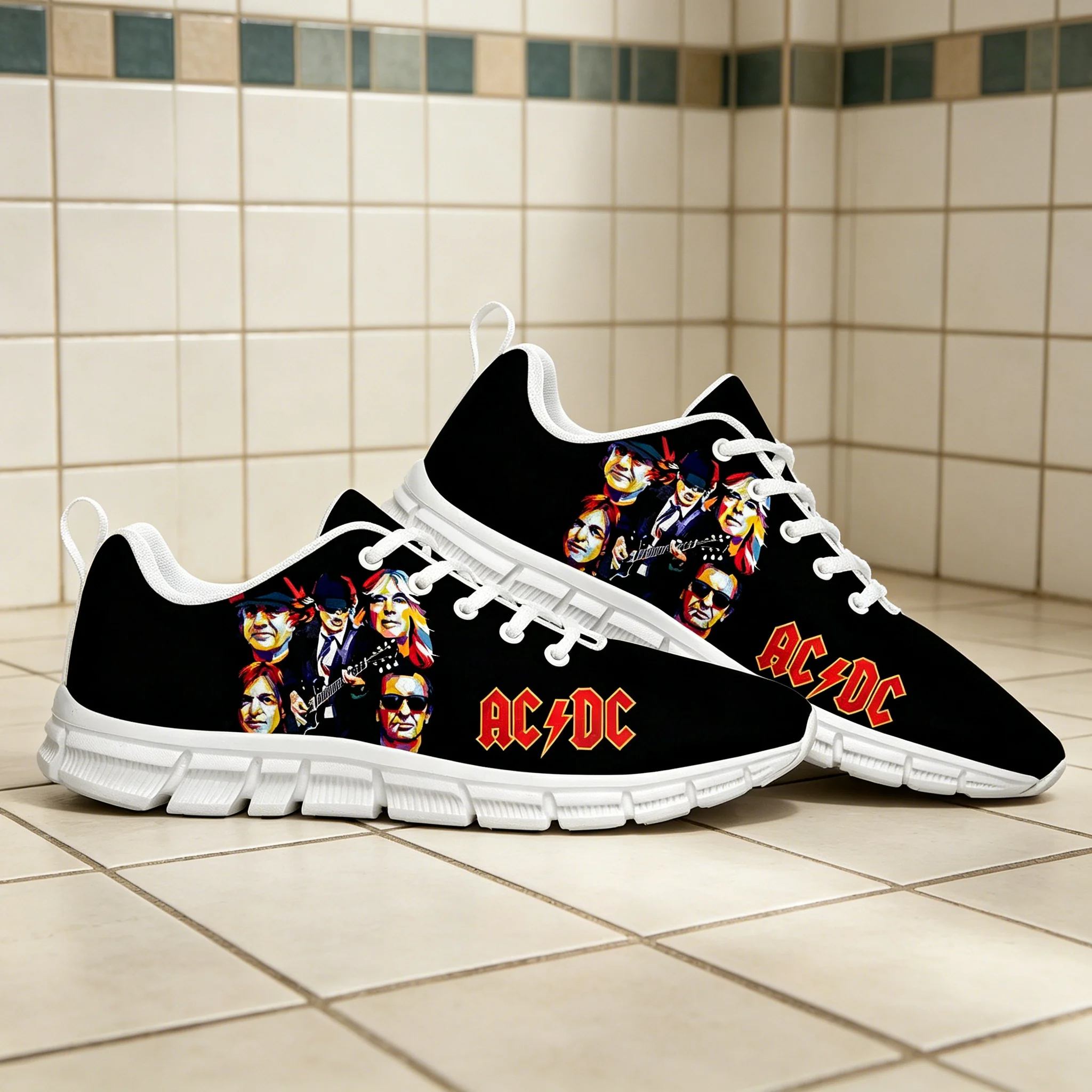 AC/DC Rock Band Retro Print Cu - Men'S Shoes Dc 评论和价格